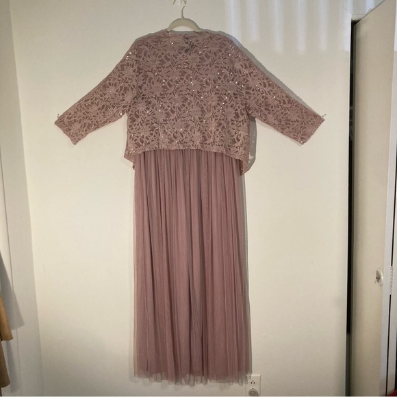 NWT Lovely Grace Blush Pink Lace, Sequin & Tulle Gown Dress with Jacket, Sz 2X - Picture 6 of 14